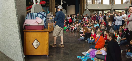 The Wild Center Great Hall During Owl Encounter Presentation